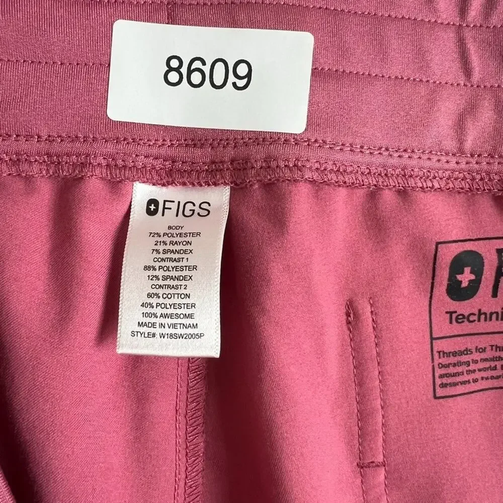 Figs Scrub Joggers Women's XL Mauve Pink Fuschia Pockets Stretch Medical